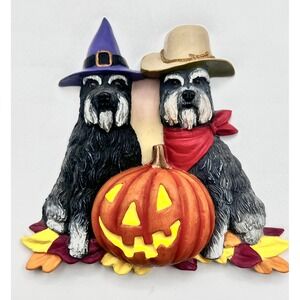 Willabee & Ward Schnauzer Dog Halloween Pumpkin Witch Cowboy Refrigerator Magnet
